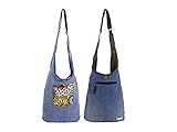 ABMESSUNG: ca.34x34x18 cm, (DIN A4 geeignet). Die Sunsa Boho Bag hat einen Reißverschluss am Haupt/ Rückfach. Innen ist 1 Reißverschlussfach. Die Crossbody Bag hat verstellbare Henkel, ca.110 cm & kann als Crossover Bag getragen werden.