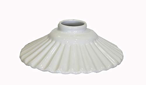 Abat-jour plat en céramique blanche avec bord blanc pour suspension classique rustique. 20 cm. 100 % fabriqué en Italie Cover