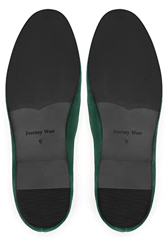 Image of Journey West Men's Suede Leather Belgian Loafers for Men Slip-on Casual Penny Casual Loafers