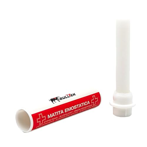 BullTek - Hämostatischer Stift | Stoppt Blutungen nach Rasur | Adstringierend & wiederverwendbar | Praktischer Reisebehälter | 100% italienisches Produkt, 1 Stück (1er Pack)