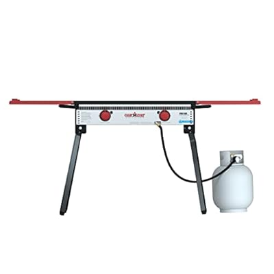 Camp Chef Pro 14 Cooking System - Two-Burner Camp Stove - Includes Windscreen & Matchless Ignition - Portable Camping Cooking Stove for Outdoor Cooking - 448 Sq In Cooking Area