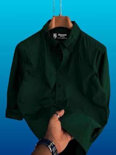 Image of Men's Casual Cotton Blend Shirt | Regular Fit | Full Sleeve | Solid Design