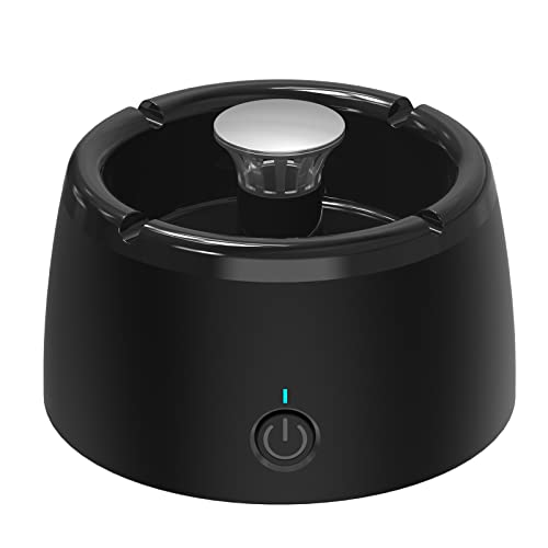 Multifuntional Smokeless Ashtray Usb Rechargeable Air Purifier Ashtray For Home/Outdoor/Office/Car (Black/Black) #TOP5