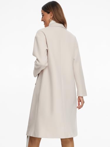 Allegra K Winter Overcoat for Women's Notch Lapel Double-Breasted Mid-Length Long Coat3