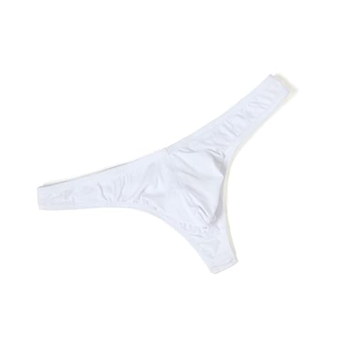 MuscleMate Hot Men's Thong Underwear, No Visible Lines, Men's Thong G-String Undies. - X-Large - White