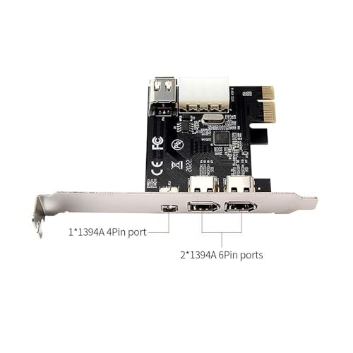 Image of BigPlayer PCIe Firewire 1394a Card - 3-Port IEEE 1394 Adapter for Video Capture, Audio Interface & DV Devices - Compatible with Windows 11 /10 /8 /7