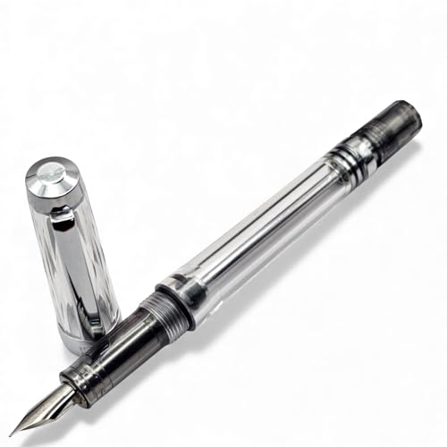 Image of THE VENTI Fountain Pen - Acrylic VAC Filler, Schmidt Nib (Fine),Vaccum Filling Pen, Best Pen Gift Set for Men & Women, Professional, Executive, Office, Nice Pens,Return Gift (F013-White)
