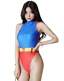 Lucky2Buy Women's One-Piece High Cut Superhero Cosplay Leotard Bodysuit Teddy Lingerie Set (Super-Mankind)