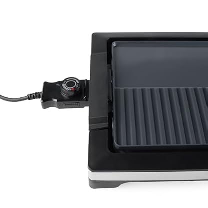 Petra 2 in 1 Elektrischer Grill – Doppelte Antihaft-Kochplatte, Plancha Flachgrill & Grillplatte, Abnehmbare Fettauffangschale, PFAS-frei, Abnehmbarer Temperaturregler, Max. 250°C, 2200W, PT6244VDE – Bild 4