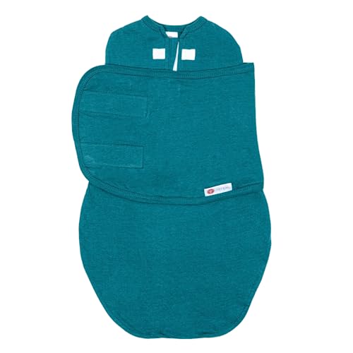 Image of embé 2-Way Starter Baby Swaddle, Newborn Swaddle Sack, Zip, Hook & Loop Baby Wrap, Hip Healthy, Infant, 6-14 lbs, 0-3 Months - Spruce