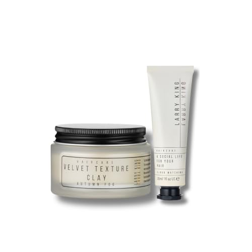 Larry King The Headliners Edit – Men’s Hair Styling Duo with Velvet Texture Clay & A Social Life For Your Hair | Matte Texture, Flexible Hold & Natural Finish