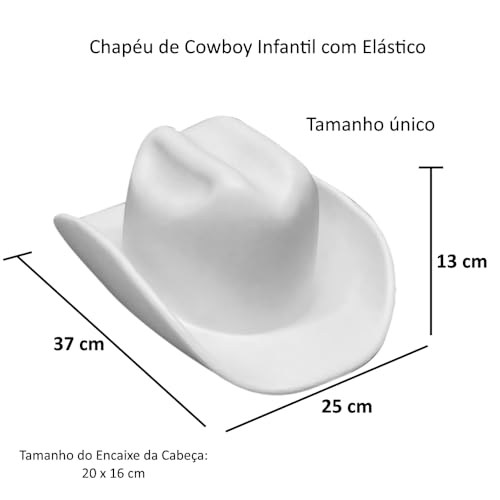 Kit 4 Chapéus Branco Caipira Vaqueiro Cowboy Infantil e Adulto Festa Junina