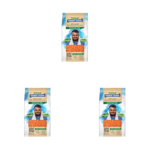 Image of DeHaat Honest Farms Pesticide Free Unpolished Red Masoor Dal Split 500 gm. (Pack of 3)