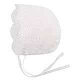 Cute Baby Lace Hat Infant Baby Girls Bonnet Newborn Christening Cap Summer Sun Hats for Girls (White-C, S)