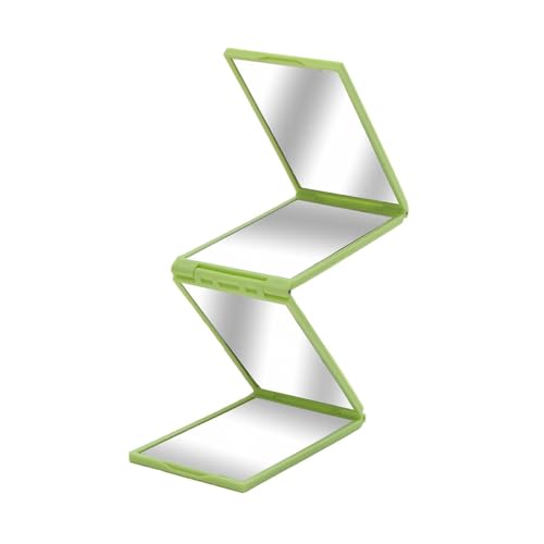 LeeQinersw ポータブル4面ミラー旅行用メイクアップセルフカットスタイリング, 緑