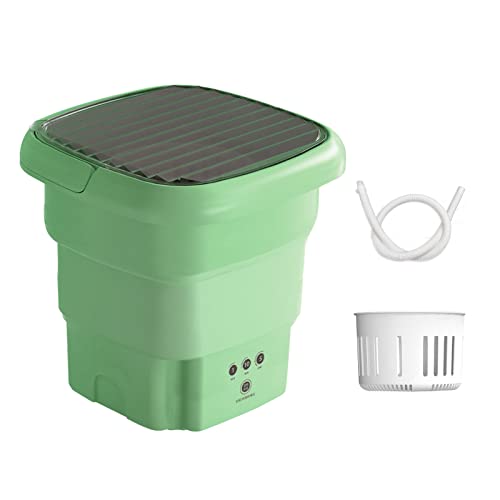 Combo de lavadora y secadora portátil, mini lavadora plegable portátil con función de desinfección, combo de lavadora y secadora portátil pequeña para apartamentos, dormitorios, viajes (verde