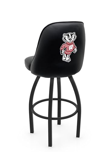 L048 Logo Grizzly Wisconsin Badger Swivel Bar Stool