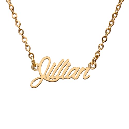 Jillian Name Tag Necklaces for Her His Friends Familys Relationship Memory Jewelry Gift