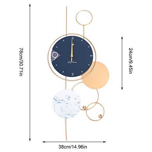 Reloj de Pared Digital Grande Moderno Azul y Oro miniatura 2