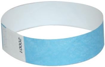 EventWristbands Premium 3/4" Tyvek Wristbands (1000 Count, Metallic Blue) - Red, Green, Blue, Yellow & Orange Colored Event Wristband Paper Bracelets - Neon Wrist Bands for Festivals