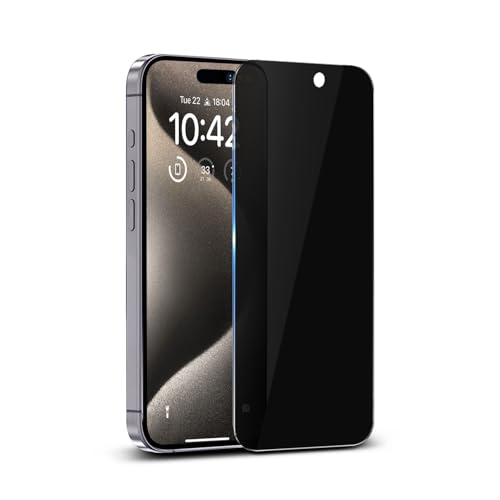 Image of GRIPP Privacy Tempered Glass Screen Protector for iPhone 15 (6.1 inch), 2-Way Anti-Spy Protection, 2.5D Round Edges, Scratch-Resistant, 9H Hardness, Bubble Free