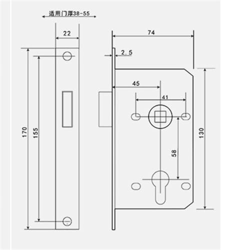 Serrure en alliage de zinc robuste pour porte intérieure grise - 6