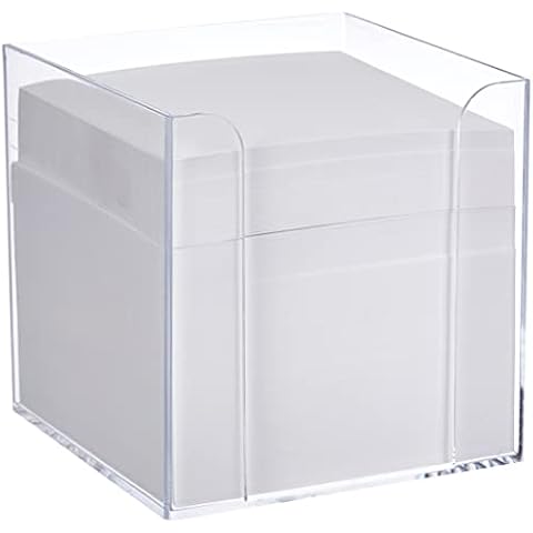 Herlitz 9x9x9cm Transparent Cube Note Box with White Sheets Cover