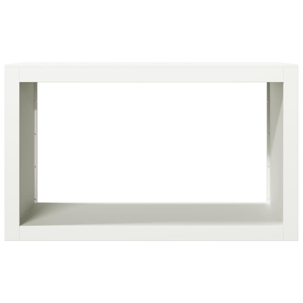 Homgoday Leñero de Acero Blanco 100x40x60 cm Leñera Registro de Leña, Estantería para leña de Chimenea para Interior y Exterior Soporte de Madera