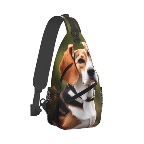 Mochila cruzada con estampado Beagle para deporte y senderismo miniatura 2