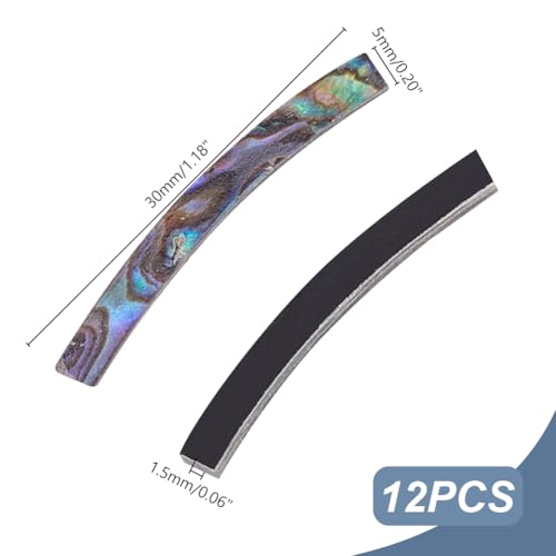 AHANDMAKER Abalone Green Guitar Soundhole Inlay Stickers, 12pcs, Luxury Abalone Strips for Acoustic Guitars - Image 2