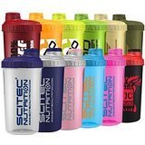  Scitec Nutrition - Shaker 12 Farben MIX Box ,700ml mit Sieb (3 Shaker)