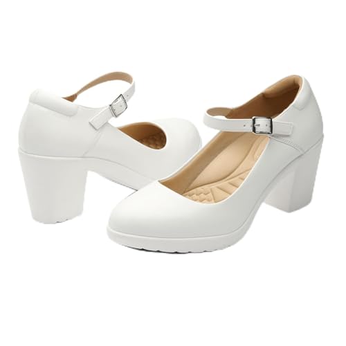 Cusolemore Mary Jane Heels with Arch Support, Closed Round Toe