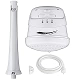 Colilove Instant Shower Head Water Heater 110V 5400W Electric Tankless Shower Head Heater 3 Gear Adjustable Temperature with Pipe and Hose Bracket for Home