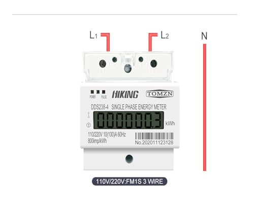 Medidor de energía monofásico 220V 60Hz de carril DIN y 100A para monitorizar vatios-hora y kWh 8