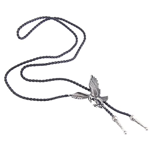 chiwanji Vintage Western Cowboy Eagle Bolo Tie Rodeo Shirt Proms Party Decor, Plata Antigua