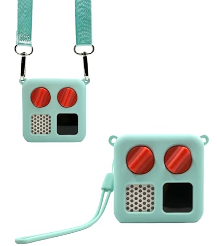 Upgraded Silicone Case with Shoulder Strap for Yoto Mini Adventure Jacket Yoto Accessories Protective Silicone Cover with Wrist Lanyard Mint