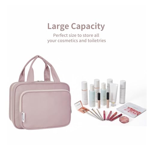Image of Large Hanging Toiletry Bag Travel Makeup Bag Cosmetic Organizer for Women and Girls (Pink (Medium))
