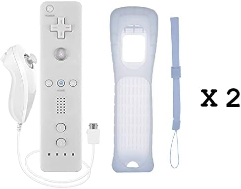 Burcica Controller for Wii Remote and Nunchuck, Wireless Controllers Compatible with Wii/Wii U with Silicone Case and Wrist Strap (White) — 사진 7