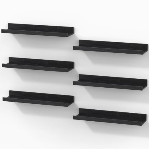 Image of BAYKA 15.7x4.13 Floating Shelves for Wall,Room Decor,Raised Lip,6 Pack