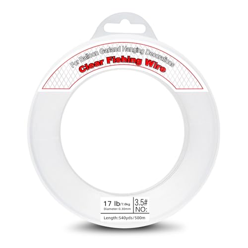 540Yards Clear Fishing Wire 0.3 mm, Invisible Fishing Line Wire Nylon String Supports 17 Pounds for Hanging Balloon Garland, Picture, Jewelry Making Beading Threads Cords