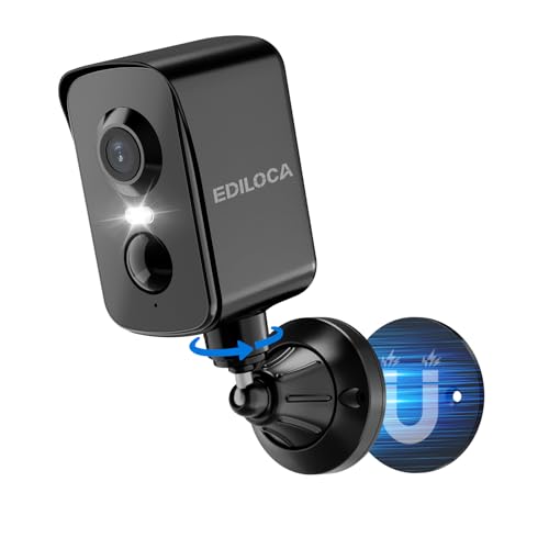 Magnetica Telecamera WiFi Interno/Esterno, Videocamera Sorveglianza 2K 3MP Senza Fili Batteria Ricaricabile, Rotazione 300°, Rilevamento Umano PIR, Visione Notturna a Colori, Impermeabile IP65