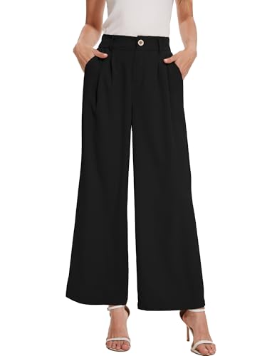 Spicy Sandia Women Wide Leg Dress Pants High Elastic Waisted Work Trousers Office Business Casual Dressy Slacks