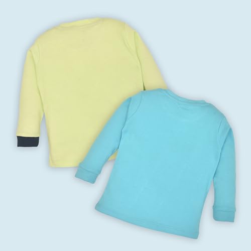 Image of LuvLap Baby Boys Regular Fit 100% Cotton Full Sleeve Boys T-Shirt, Pack of 4