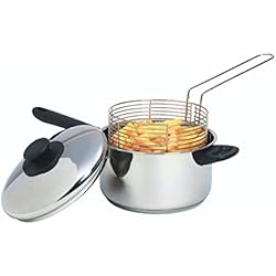 Cacerola Copper Freidora Kitchen Craft - Olla freidora con cesta (acero inoxidable)