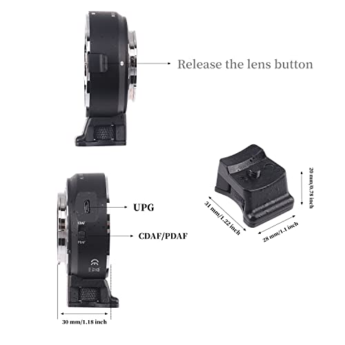 Hersmay Auto Focus EF-NEX Lens Adapter for Canon EF/EF-S Lens to Fit for Sony E Mount A7IV A7RIV A7C A9 A7SIII A6300 NEX 7/6/5N/A7 II A7R A7RII A7SII Cameras (Firmware Upgradeable) - Image 4