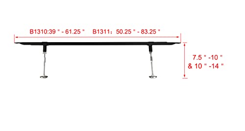 KB Designs - Metal Adjustable Bed Frame Center Support Rail System - Twin/Full/Queen - Thumbnail 2