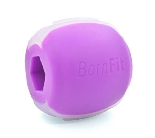 BornFit Jaw Exerciser - Jawline Exerciser For Men/Women - Jaw Shaper - Jaw Workout - Jawline Shaper - Face Exerciser - Jaw, Face And Neck Exerciser - Purple (Intermediate-40 Lbs)