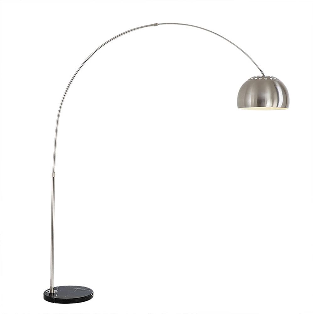 Lampe verticale en métal poli style classique argenté pour grand salon