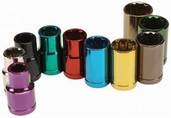 10 Pc 1/4 in. Drive Metric Color Coded Socket Set