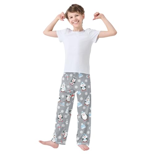 Boys' Pants Christmas Cute Penguins Skates Long Bottoms Jogger Pants Elastic Waist Trousers with Pockets S-XL2